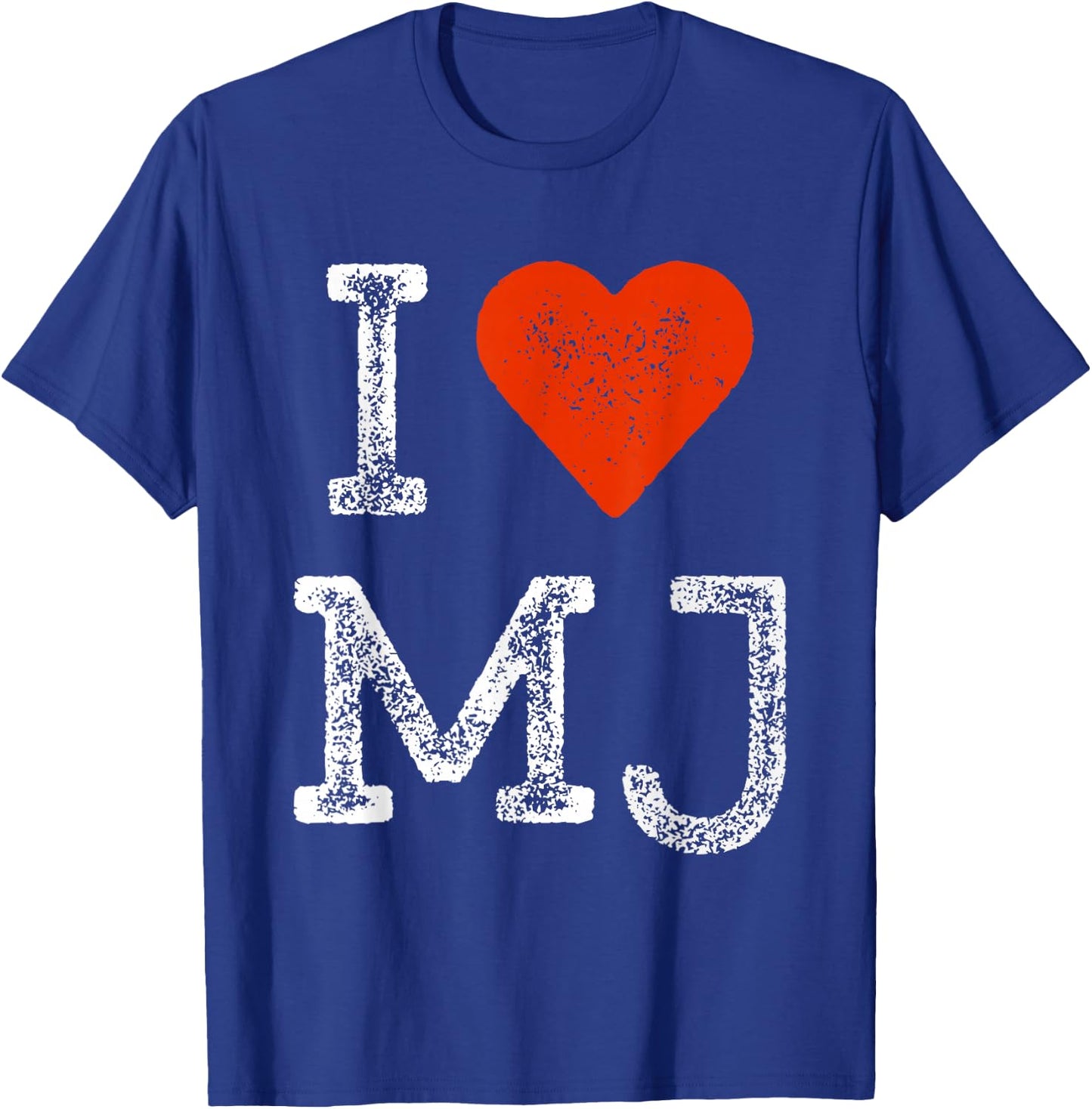 I Love MJ Vintage Fan Merch Red Heart Initials Design M.J. T-Shirt - T-Shirt | Royal