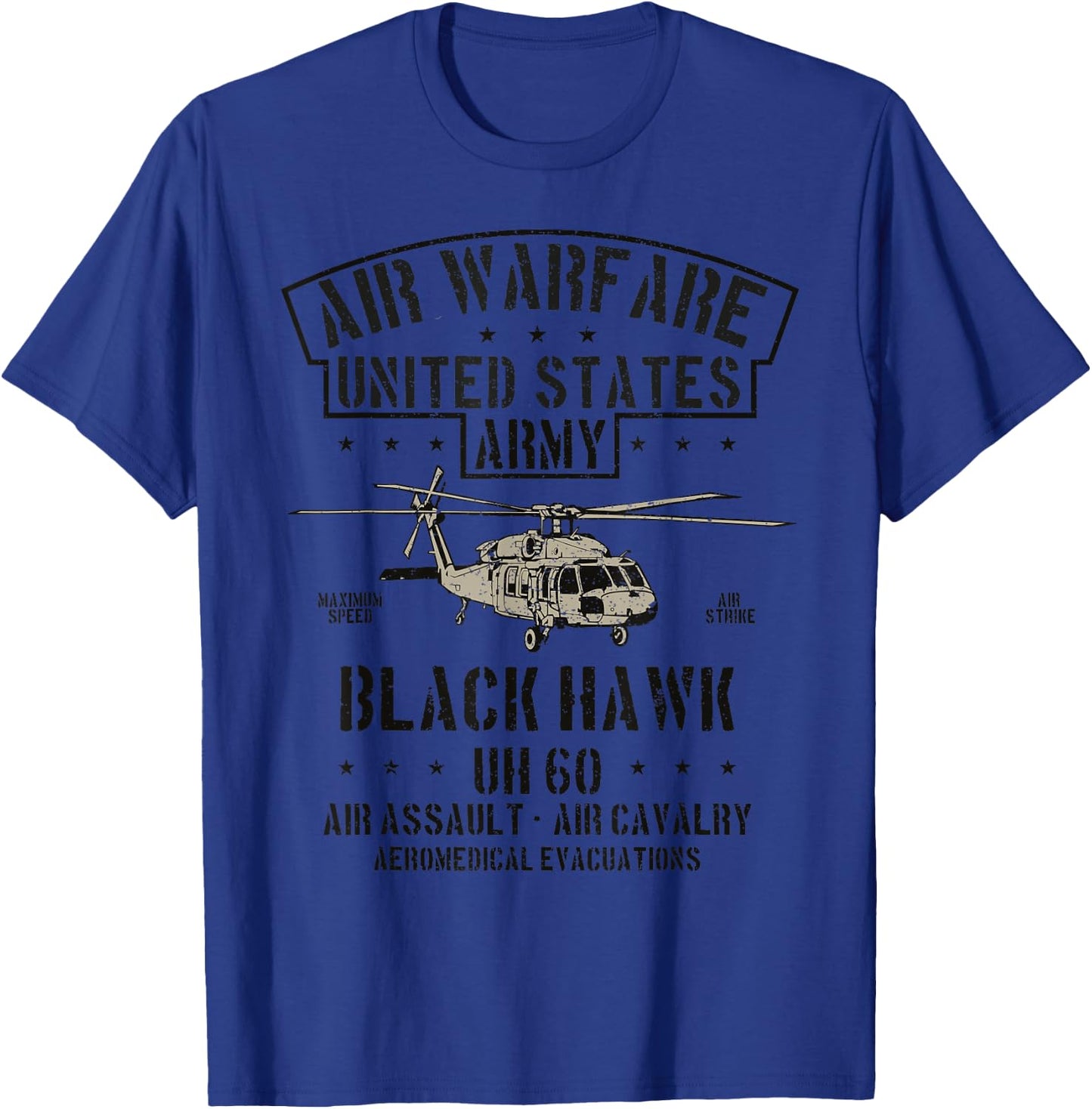 Air Warfare United States Army Black Hawk T Vintage T-Shirt - T-Shirt | Royal