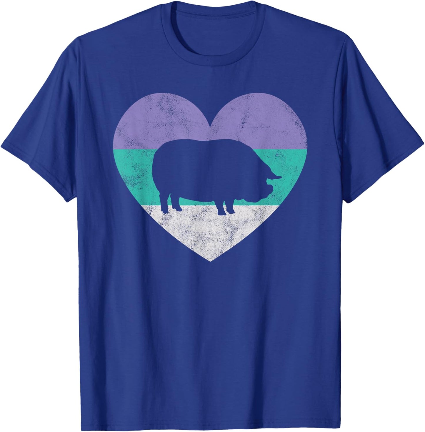 Pot Belly Pig Gift Shirt & Girls Retro Cute T-Shirt - T-Shirt | Royal