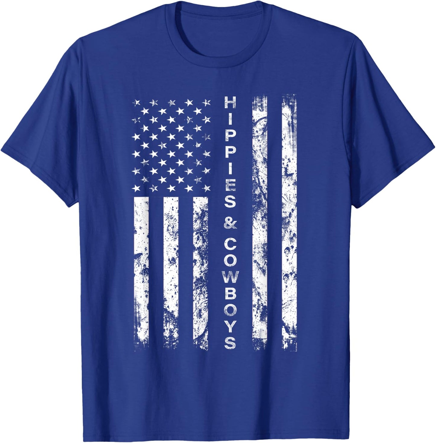 Raisin Hell with The Hippies and Cowboys - American Flag Small T-Shirt - T-Shirt | Royal