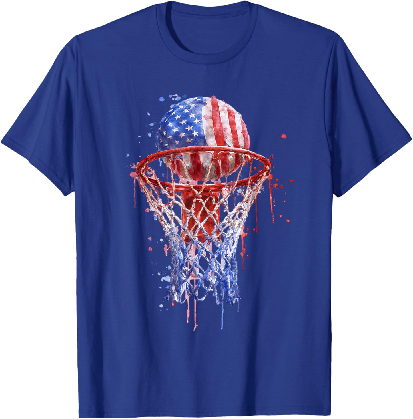 Basketball Splash Graphic Colorful Basketball Player Team T-Shirt - T-Shirt | Royal