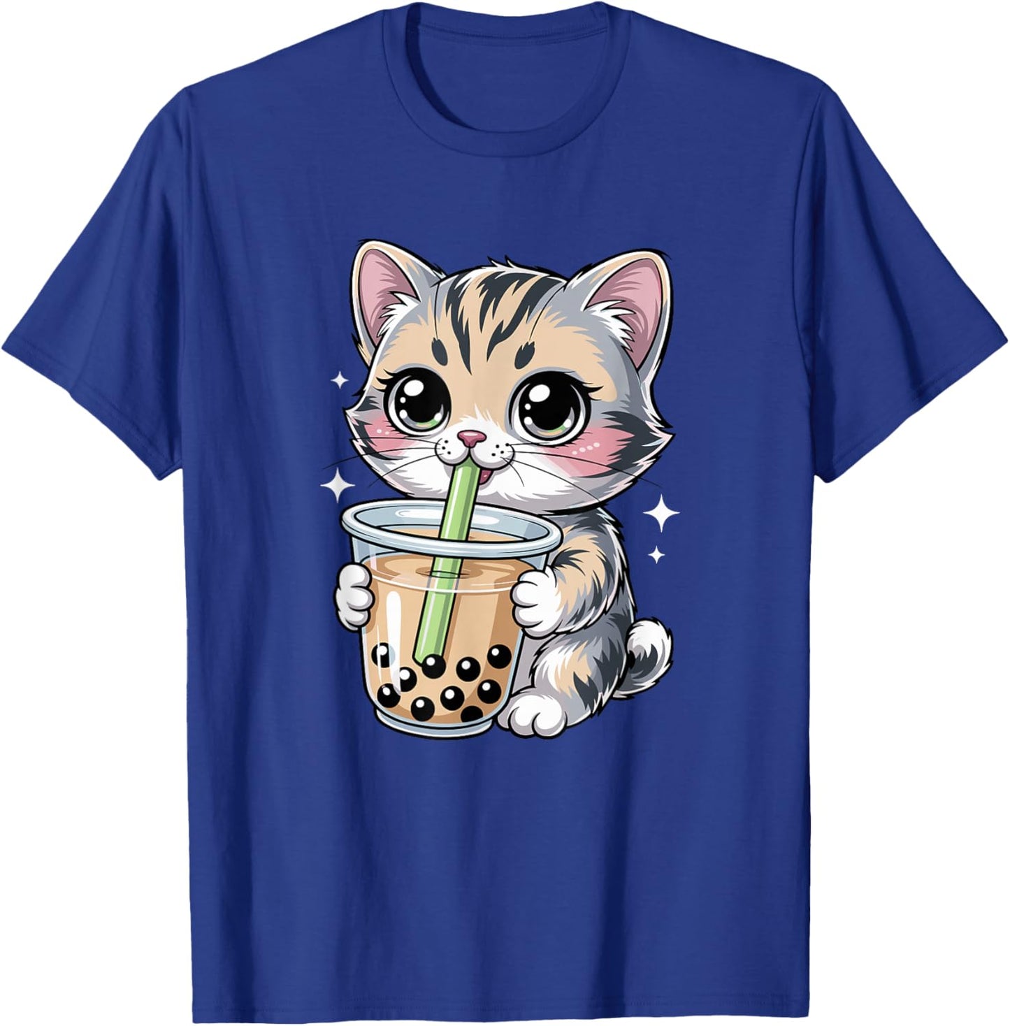 Cute Cat Bubble Tea Kawaii Anime Boba Lover T-Shirt - T-Shirt | Royal