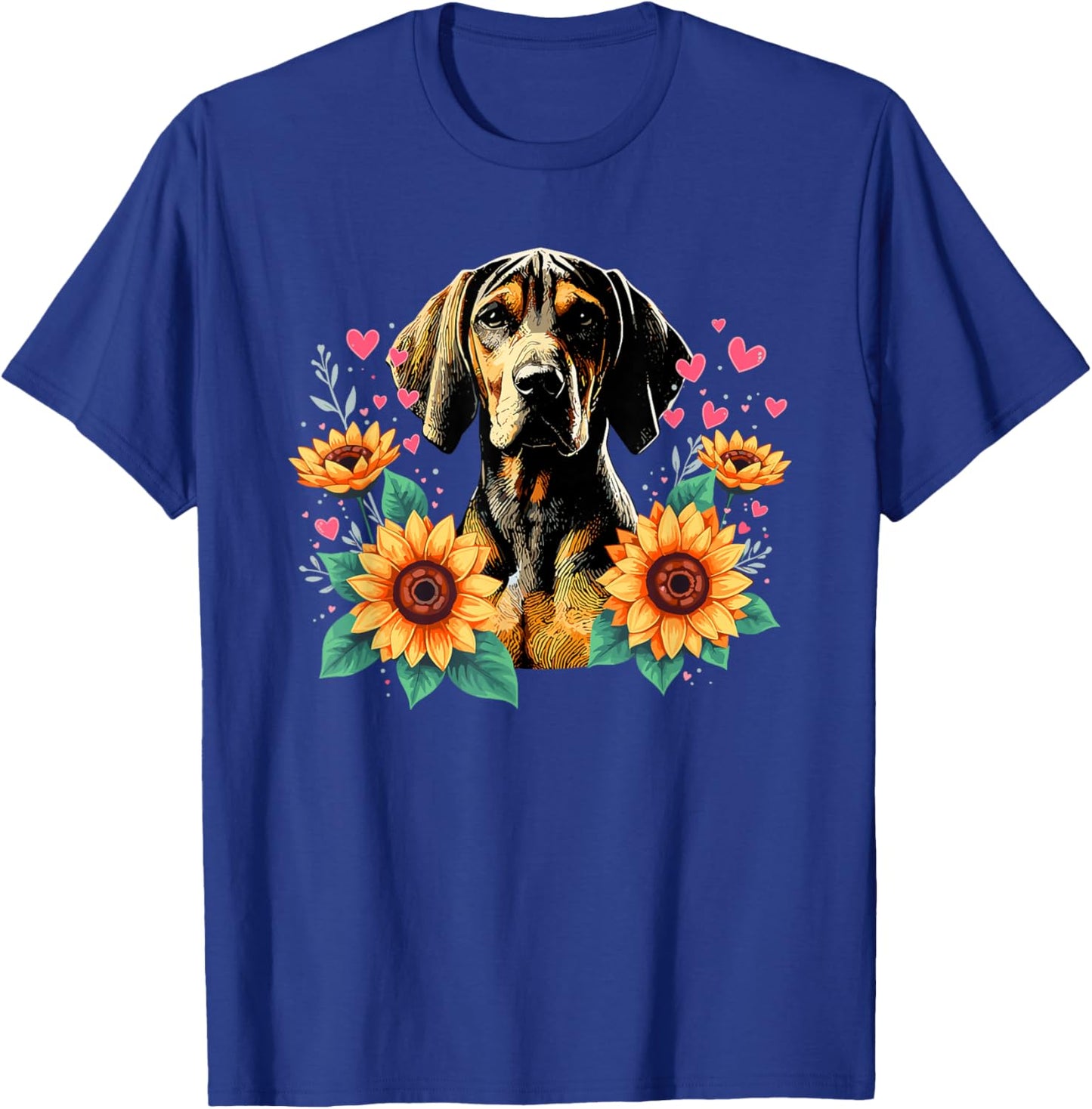 Sunflowers Plott Hound T-Shirt - T-Shirt | Royal