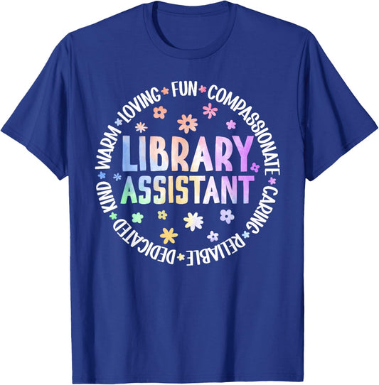 Library Assistant Best School Library Assistant T-Shirt - T-Shirt | Royal