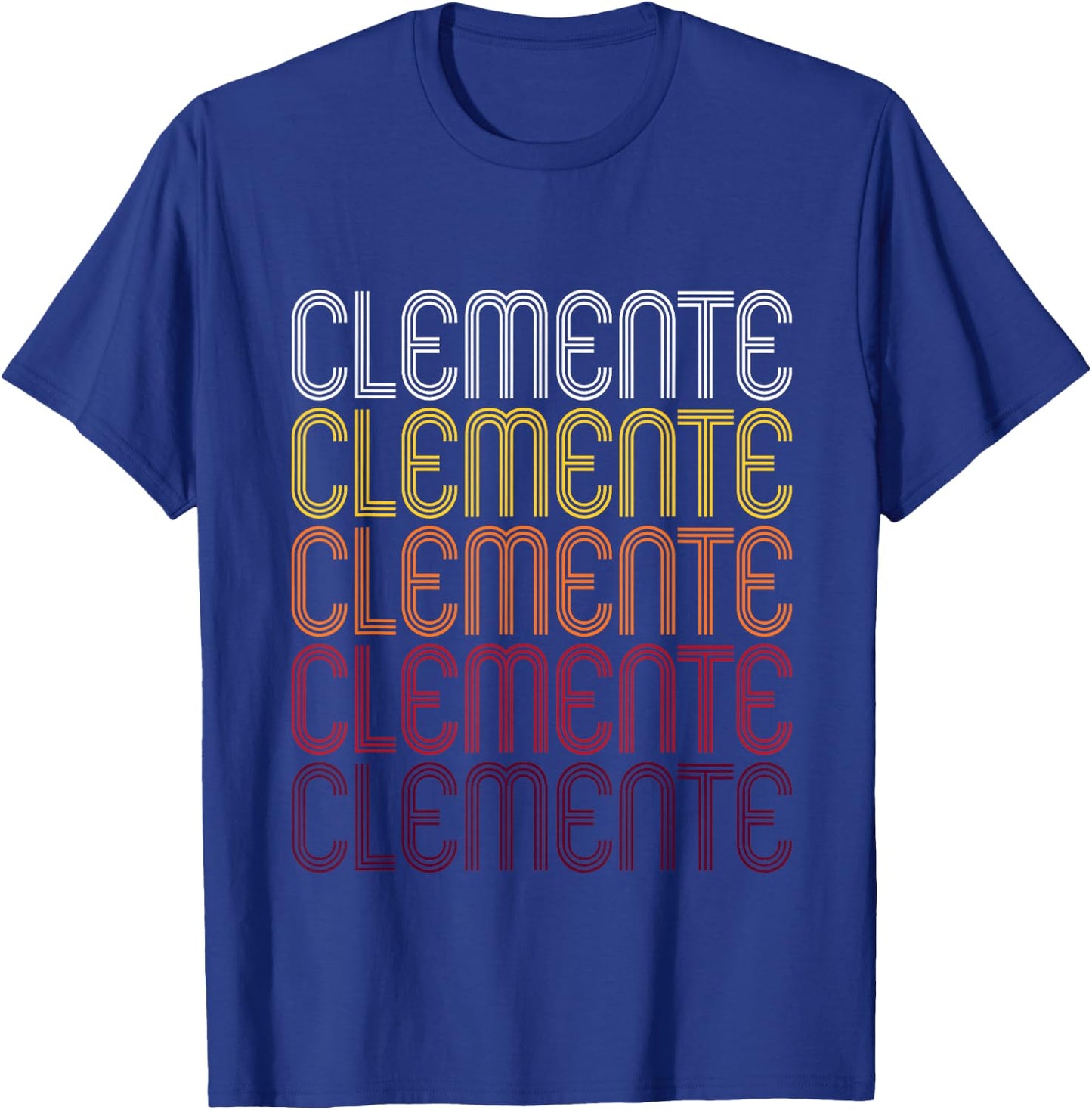 Clemente Retro Wordmark Pattern - Vintage Style T-Shirt - T-Shirt | Royal