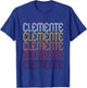 Clemente Retro Wordmark Pattern - Vintage Style T-Shirt - T-Shirt | Royal