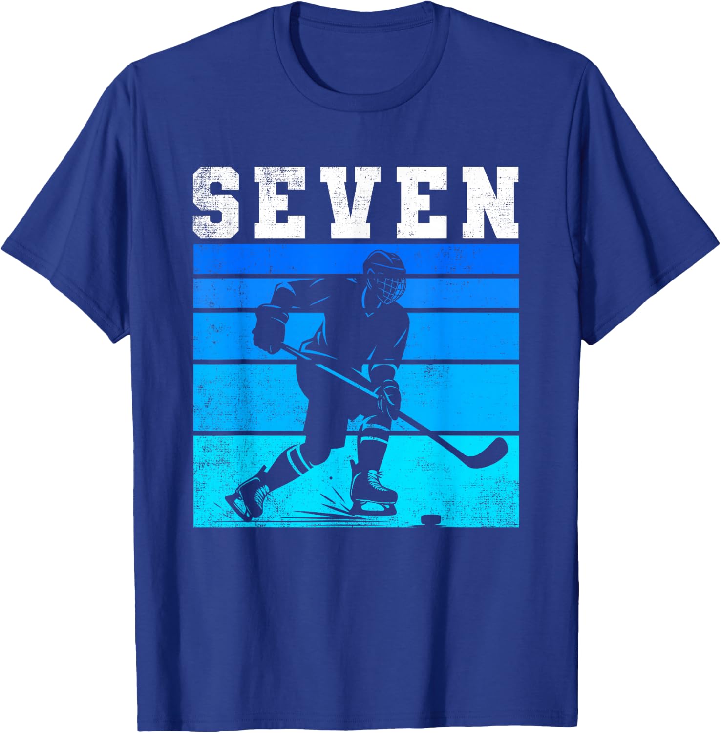 7th Birthday Ice Hockey Boys Seven Hockey Birthday Party T-Shirt - T-Shirt | Royal