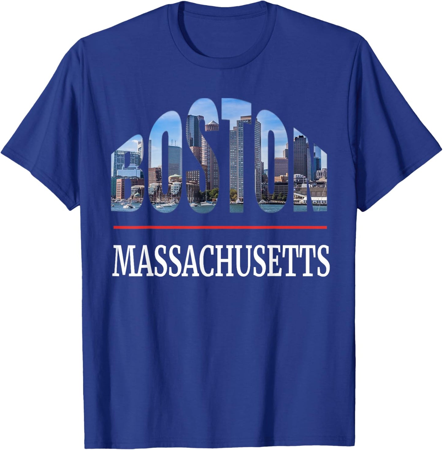 Boston Massachusetts City Photography Vacation Souvenir T-Shirt - T-Shirt | Royal