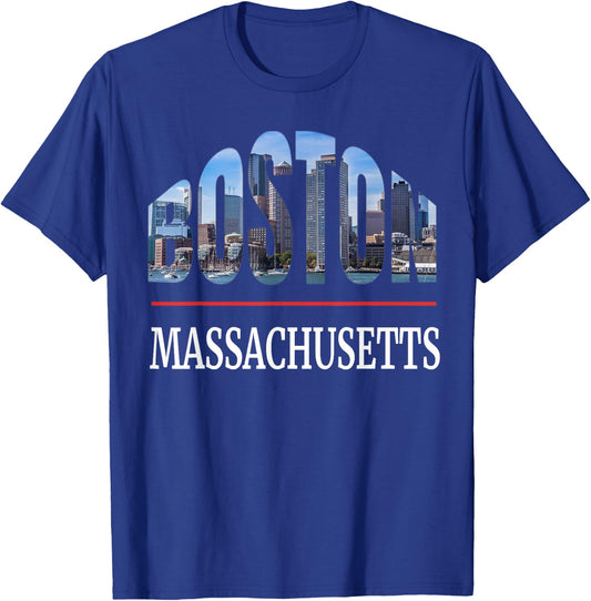 Boston Massachusetts City Photography Vacation Souvenir T-Shirt - T-Shirt | Royal