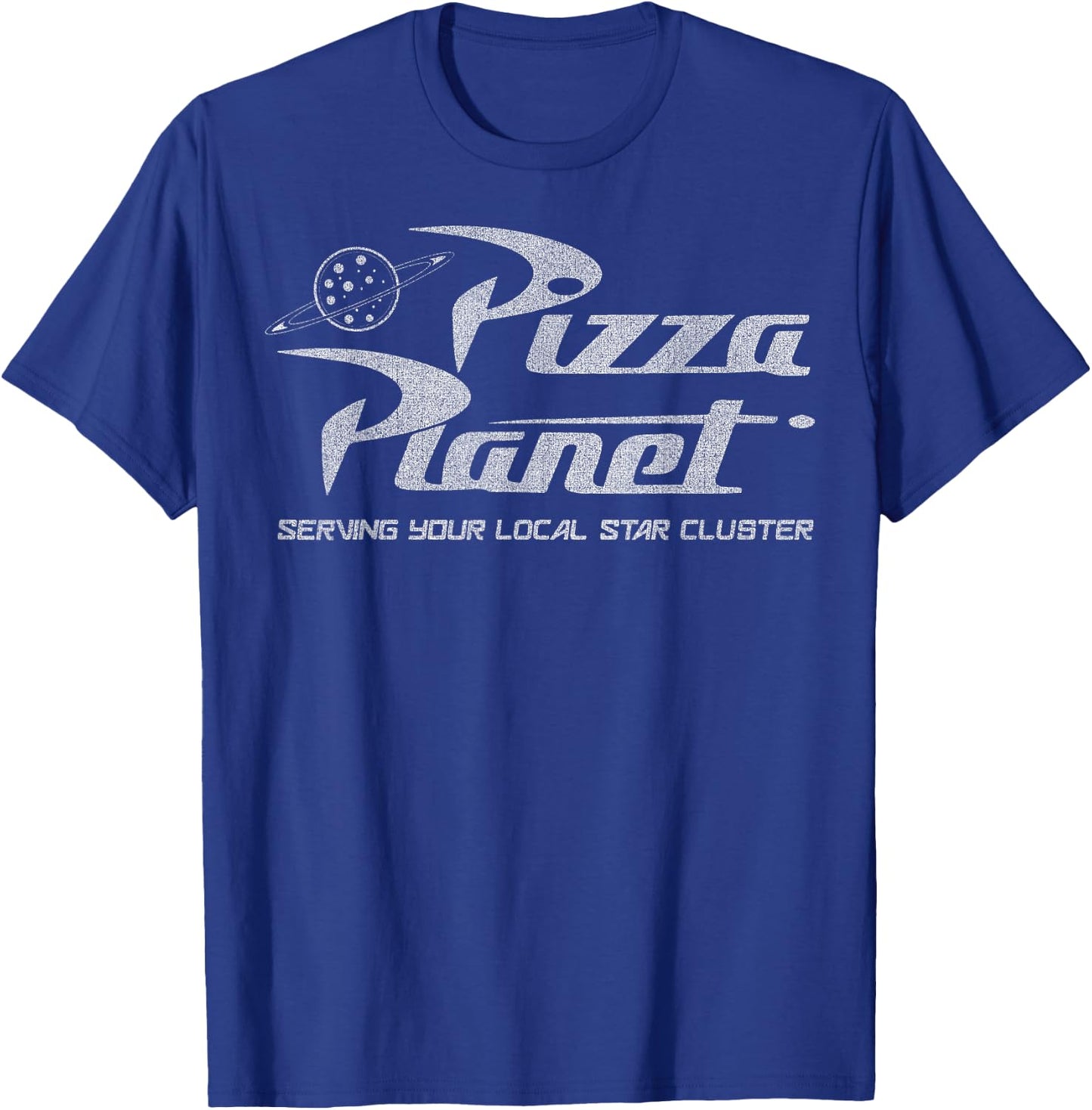 Disney Pixar Toy Story Pizza Planet Distressed Logo T-Shirt - T-Shirt | Royal