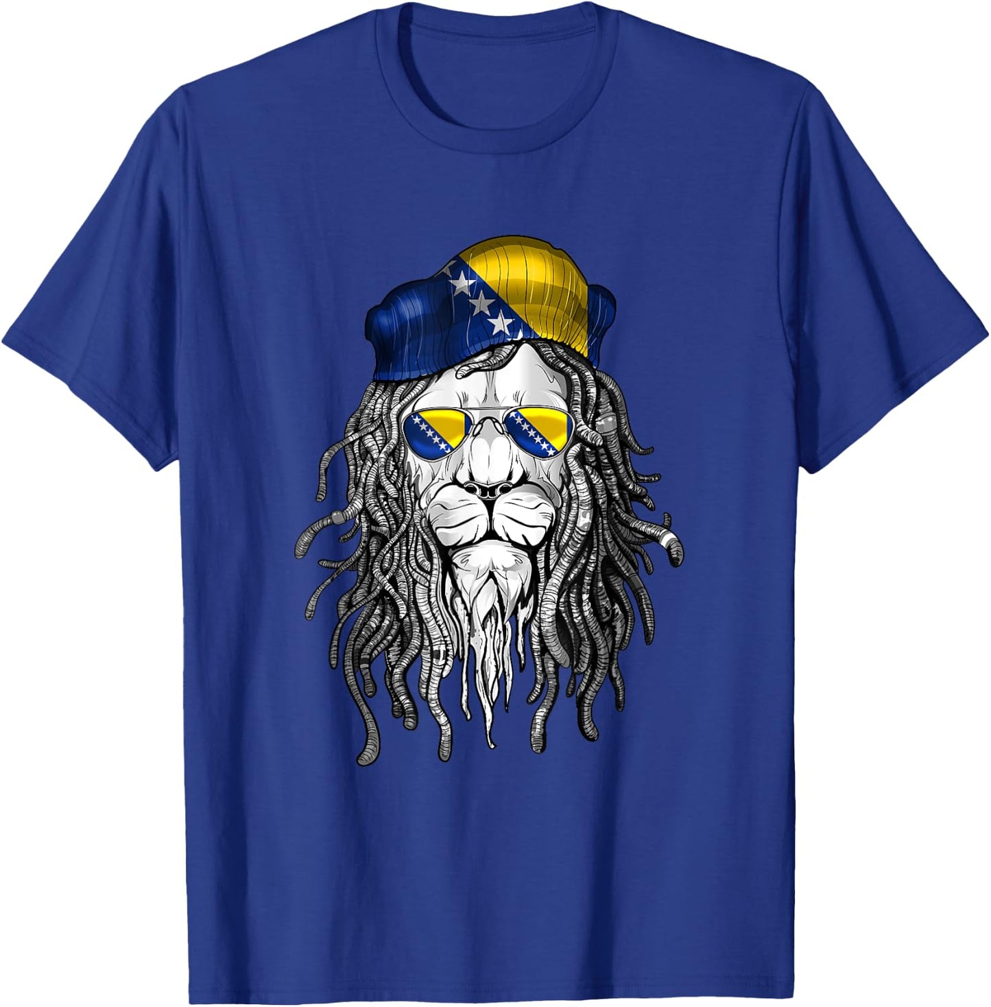Bosnian and Herzegovinian Flag Biker Bosnia Herzegovina T-Shirt - T-Shirt | Royal