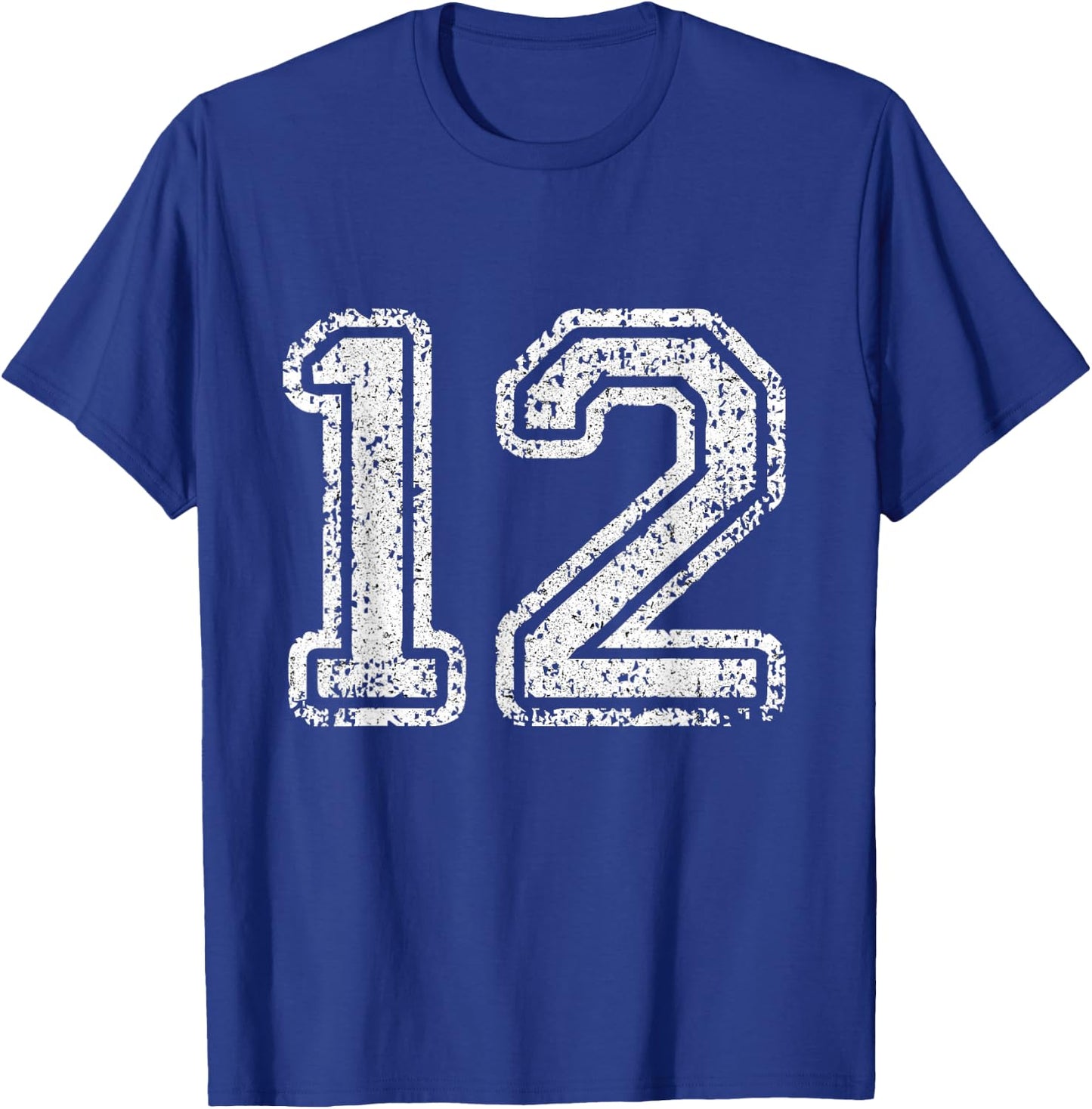 Jersey Number 12 Twelve Football Number Sport Gift T-Shirt - T-Shirt | Royal