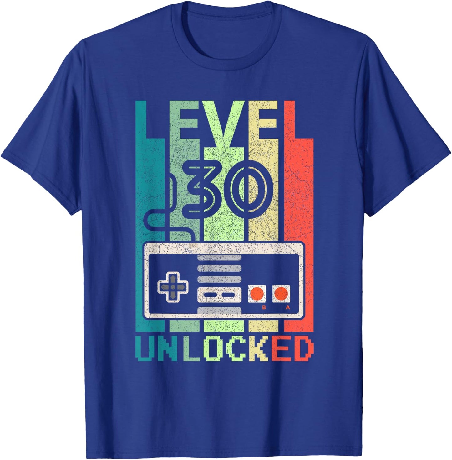 Level 30 Unlocked Shirt Video Gamer 30th Birthday Gifts T-Shirt - T-Shirt | Royal