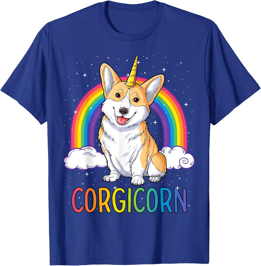 Corgicorn Corgi Unicorn T shirt Girls Space Galaxy Rainbow T-Shirt - T-Shirt | Royal