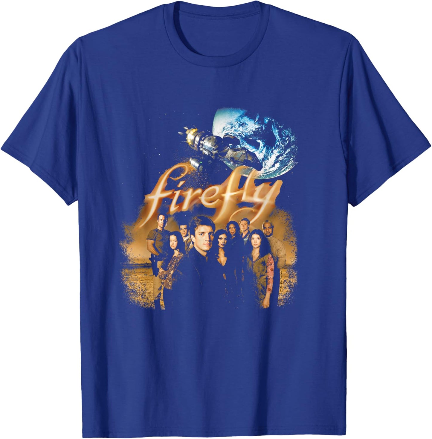Firefly Iconic Group Shot Retro Vintage Big Chest Poster T-Shirt - T-Shirt | Royal