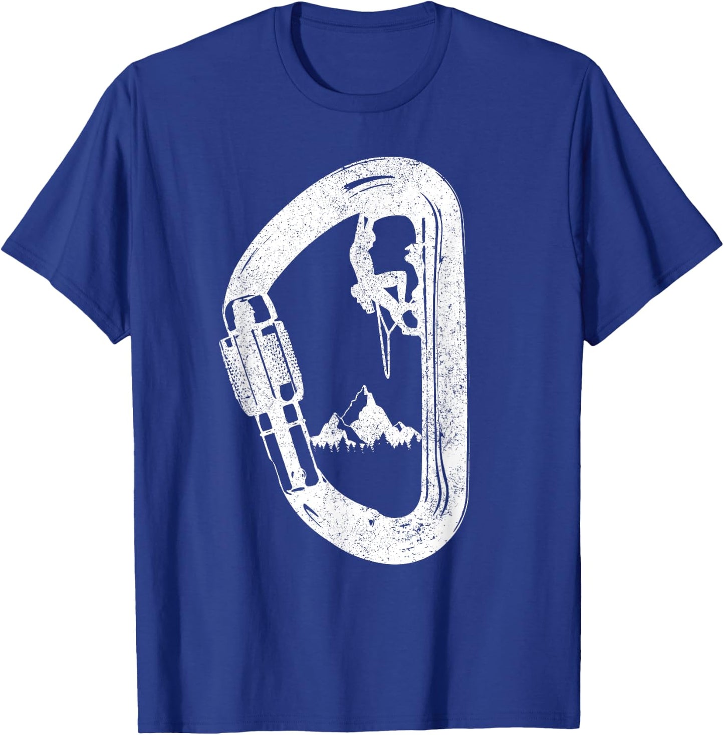 Rock Climbing Carabiner Mountaineering Climber T-Shirt - T-Shirt | Royal