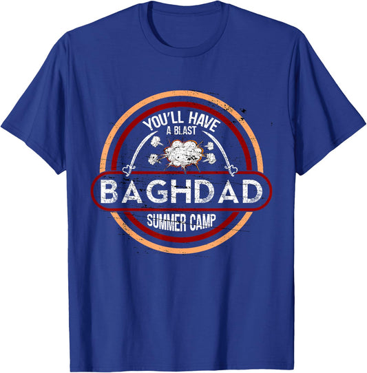 Baghdad Summer Camp | Iraq War Veteran Military T-Shirt - T-Shirt | Royal