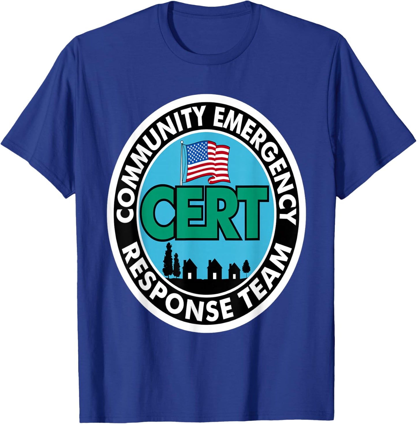 CERT Community Emergency Response Team White Front Print T-Shirt - T-Shirt | Royal
