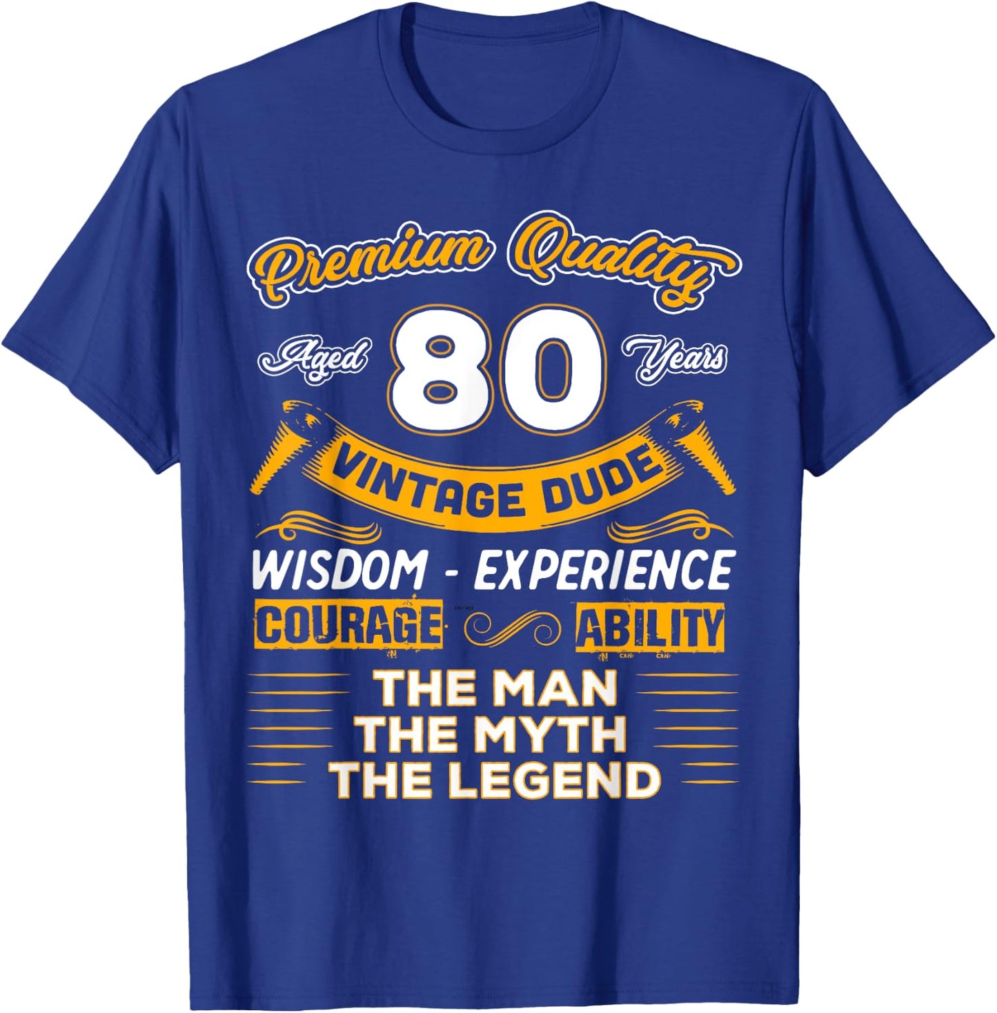 Vintage The Man Myth Legend 80 Yrs 80th Birthday Shirt T-Shirt - T-Shirt | Royal
