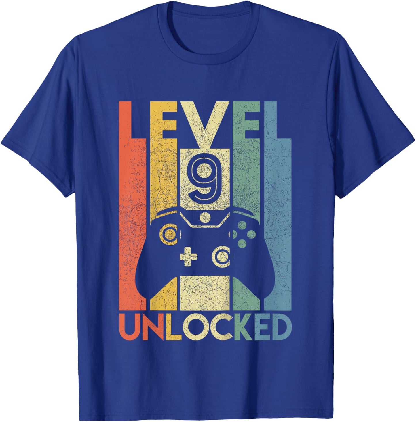 Level 9 Unlocked Shirt Funny Video Gamer 9th Birthday Gift T-Shirt - T-Shirt | Royal