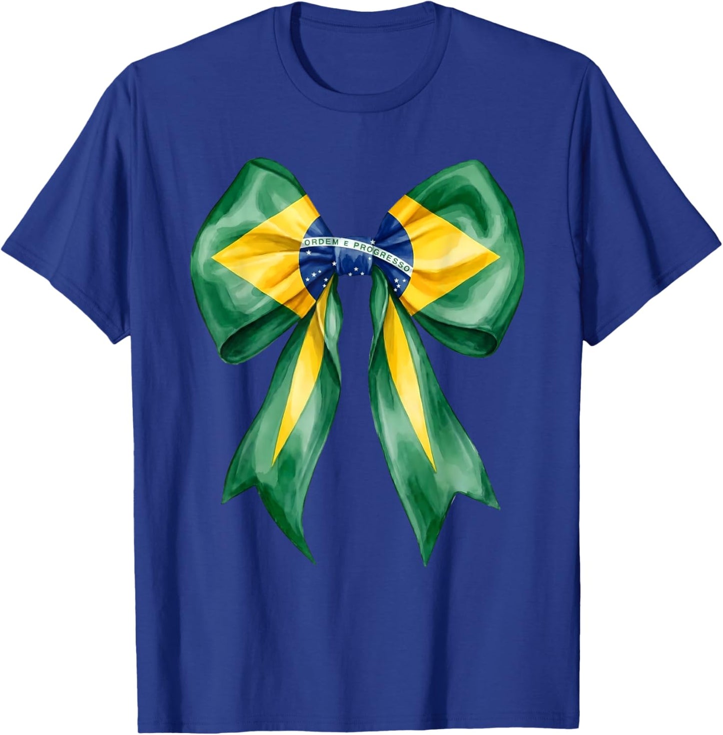 Brazilian Girl Coquette Bow Brasil Brazil Flag Brasileira T-Shirt - T-Shirt | Royal