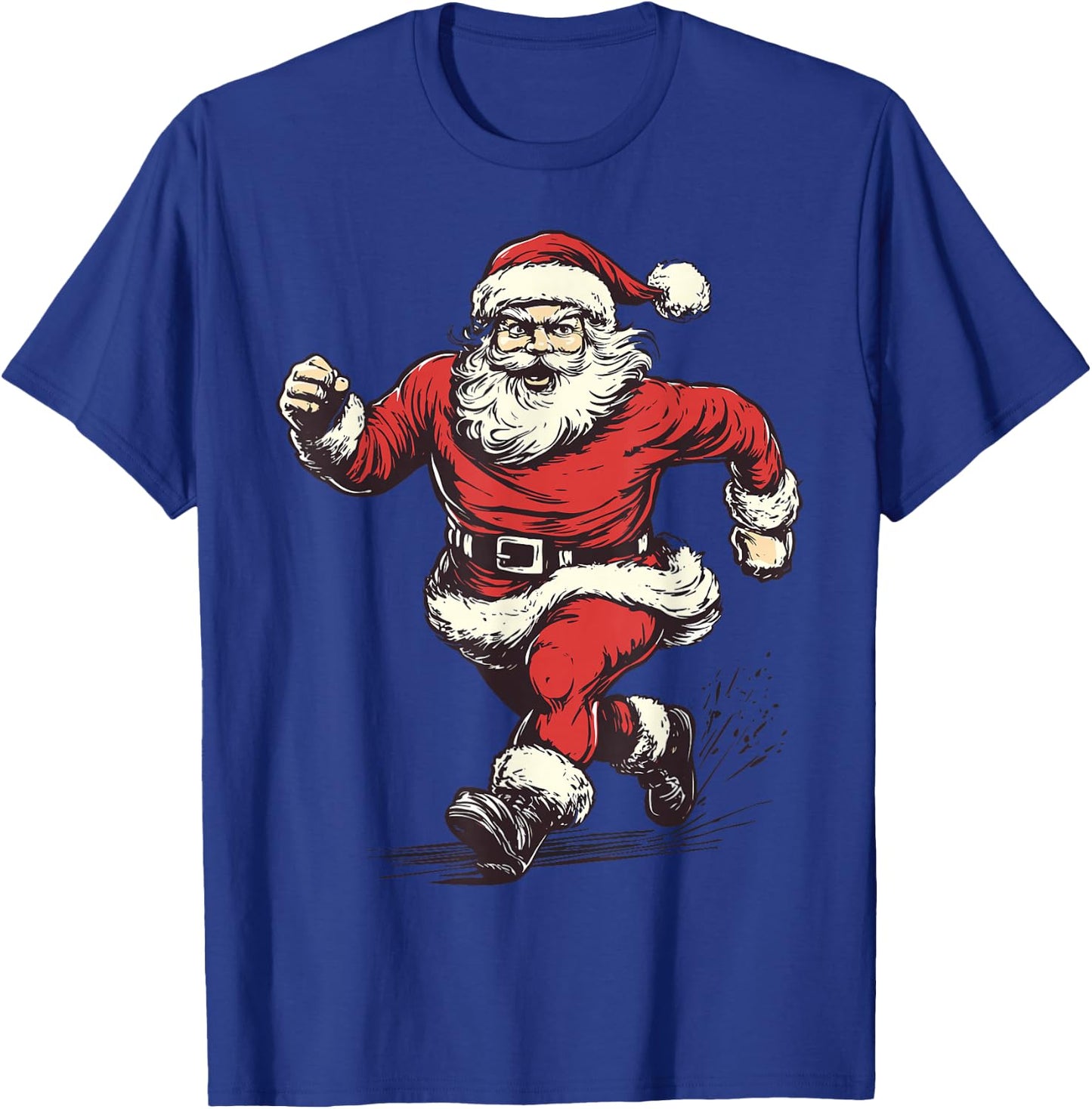 Santa Running Funny Cross Country Runner Christmas Pajama T-Shirt - T-Shirt | Royal