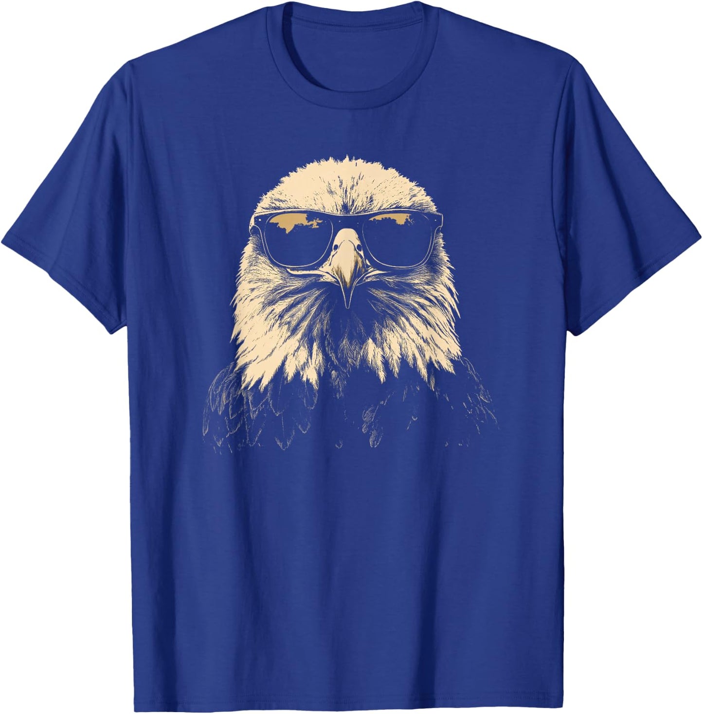 American Bald Eagle Sunglasses Wildlife Patriotic Graphic T-Shirt - T-Shirt | Royal