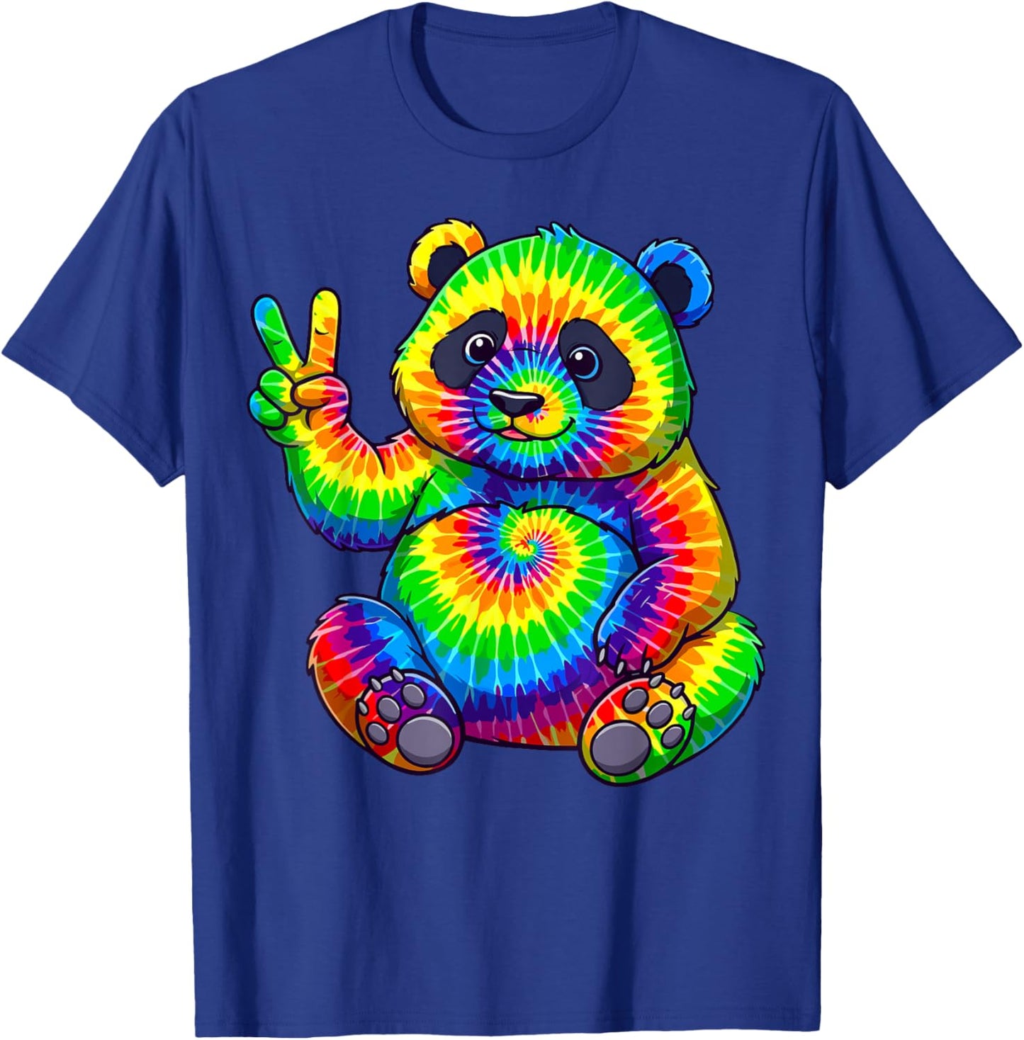 Tie-Dye Panda Peace Sign Hippie T-Shirt - T-Shirt | Royal