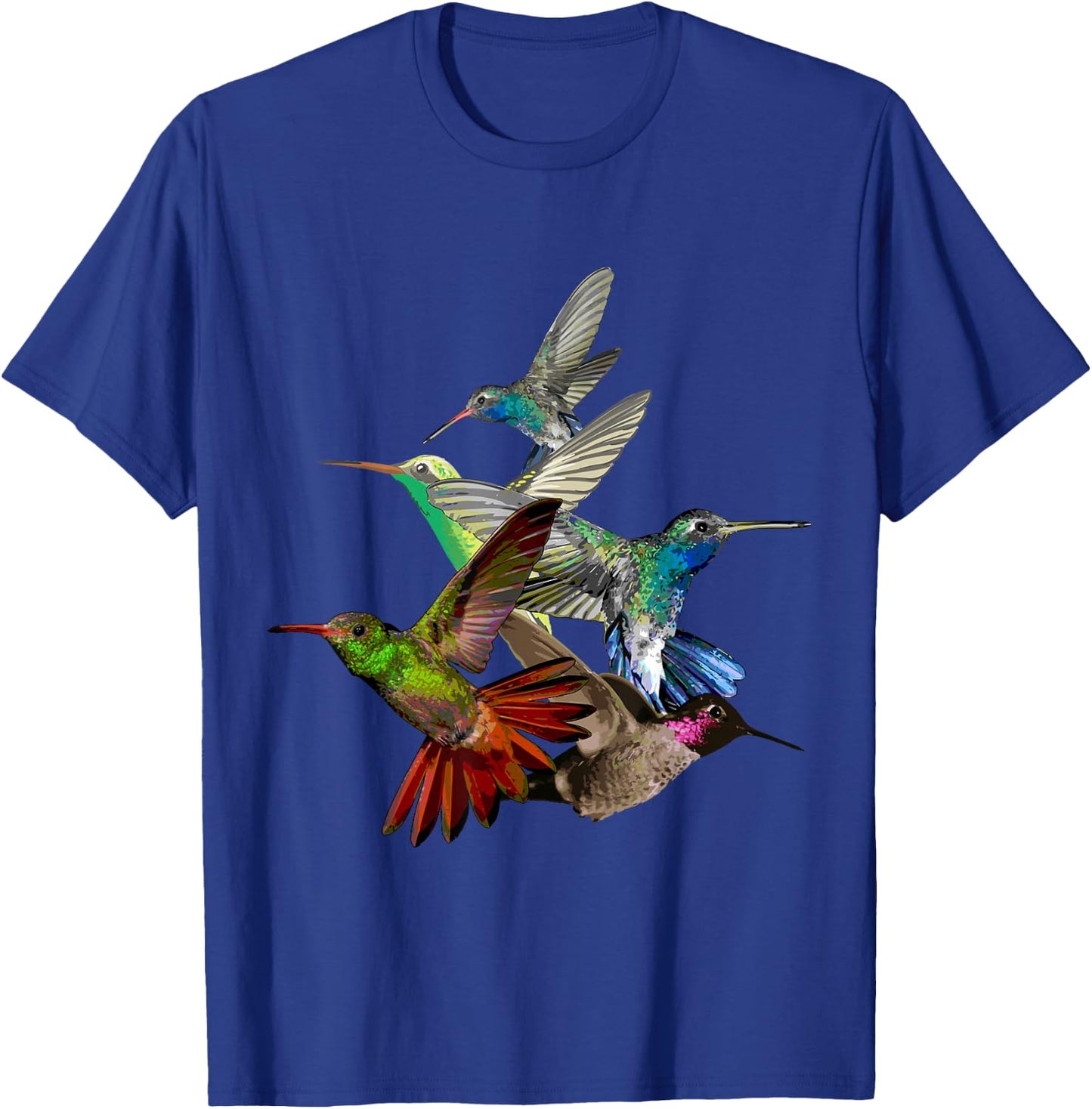 Hummingbird in Flight Bird Lovers Tropical Bird T-Shirt - T-Shirt | Royal