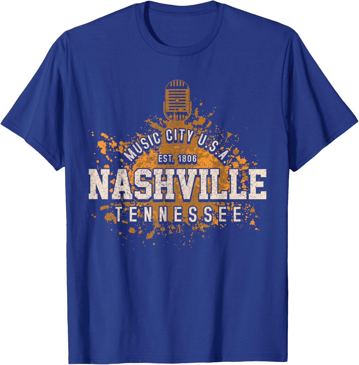 Nashville - Music City Tennessee Country Music Souvenir T-Shirt - T-Shirt | Royal
