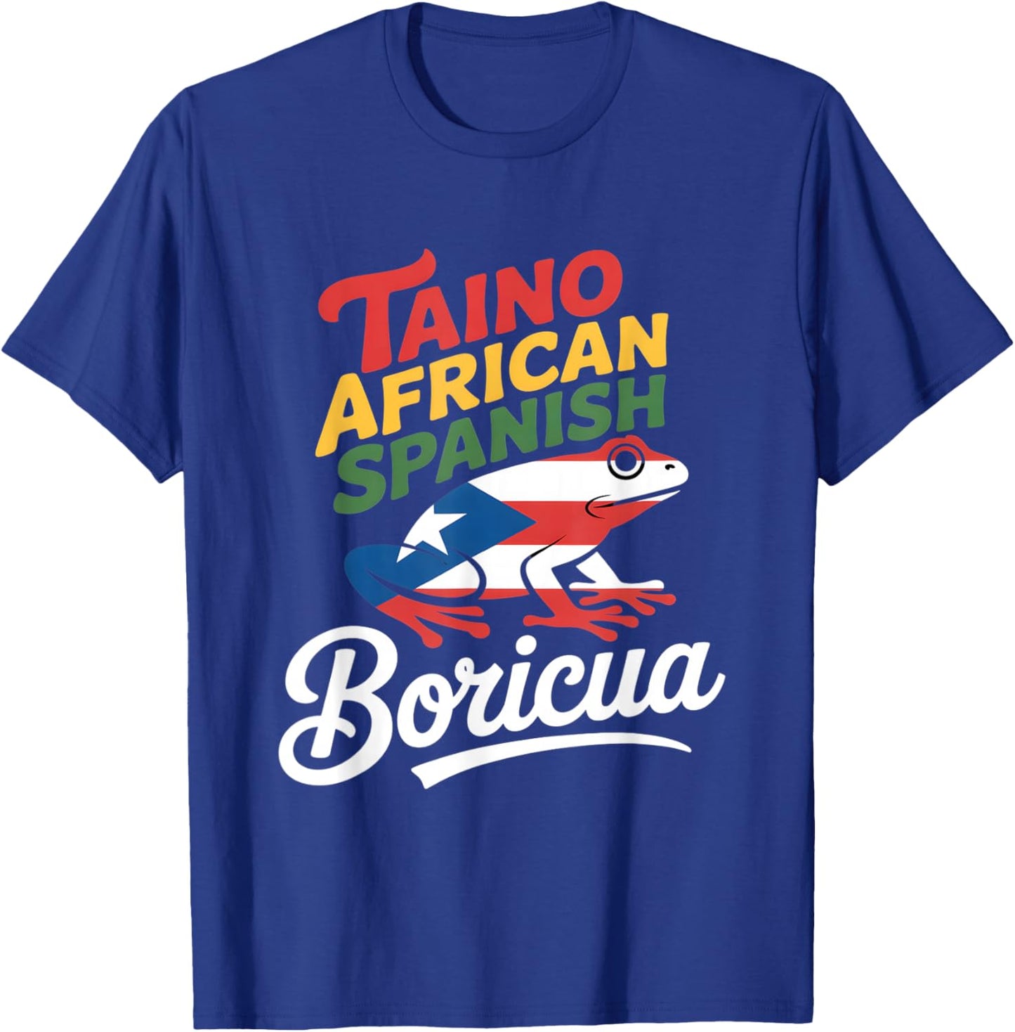 Funny Boricua Taino African Spanish Heritage Frog T-Shirt - T-Shirt | Royal