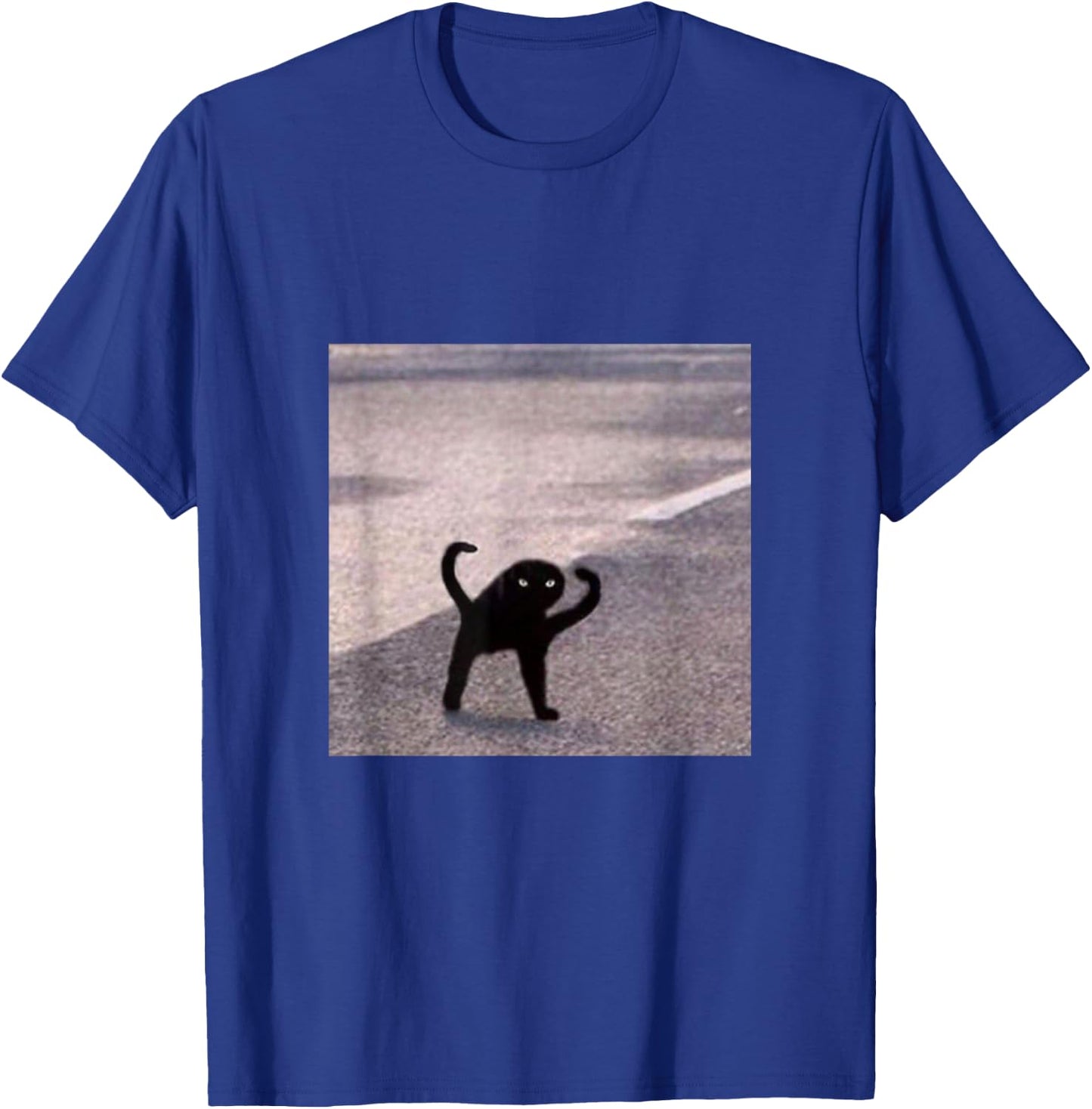 Cursed Cat Black Meme Funny Internet Viral Joke Pun Gift T-Shirt - T-Shirt | Royal