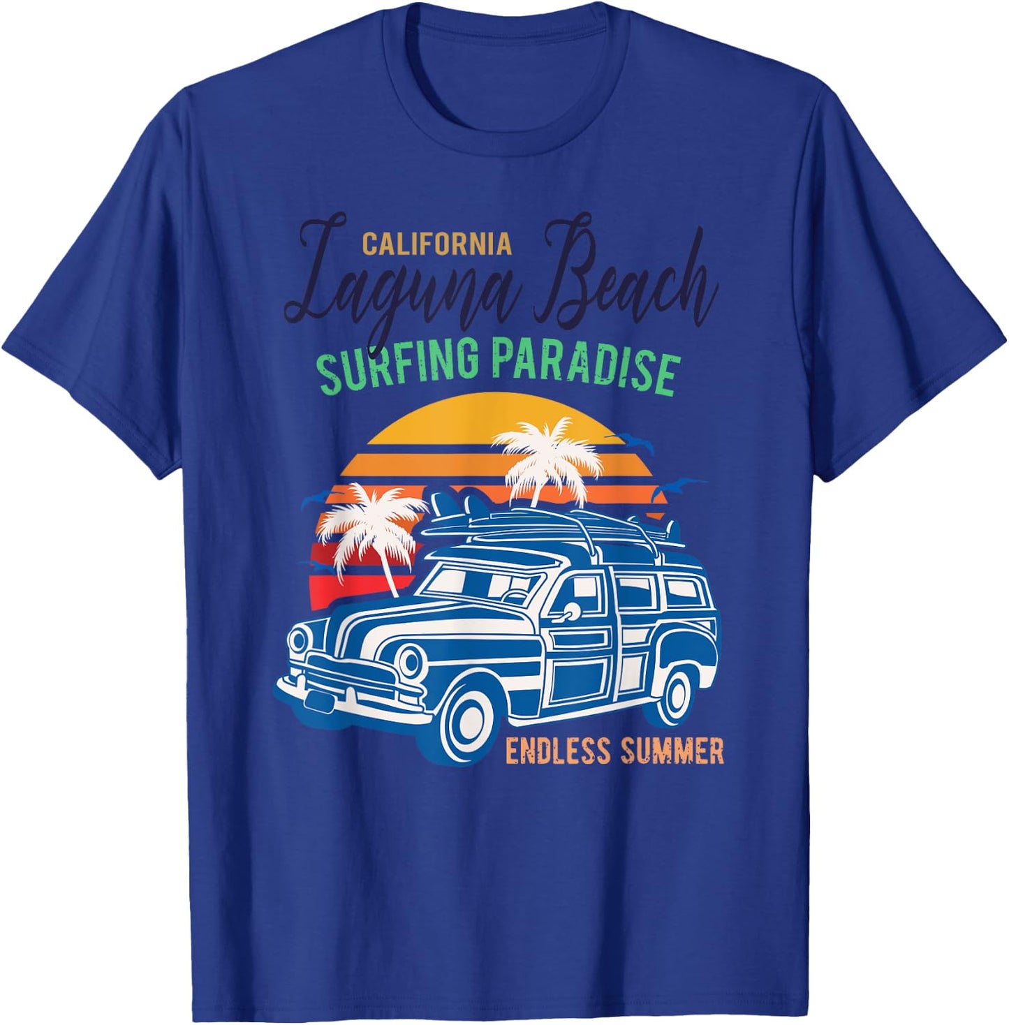 Surf California Laguna Beach Shirt 70s 80s Laguna CA Shirt T-Shirt - T-Shirt | Royal