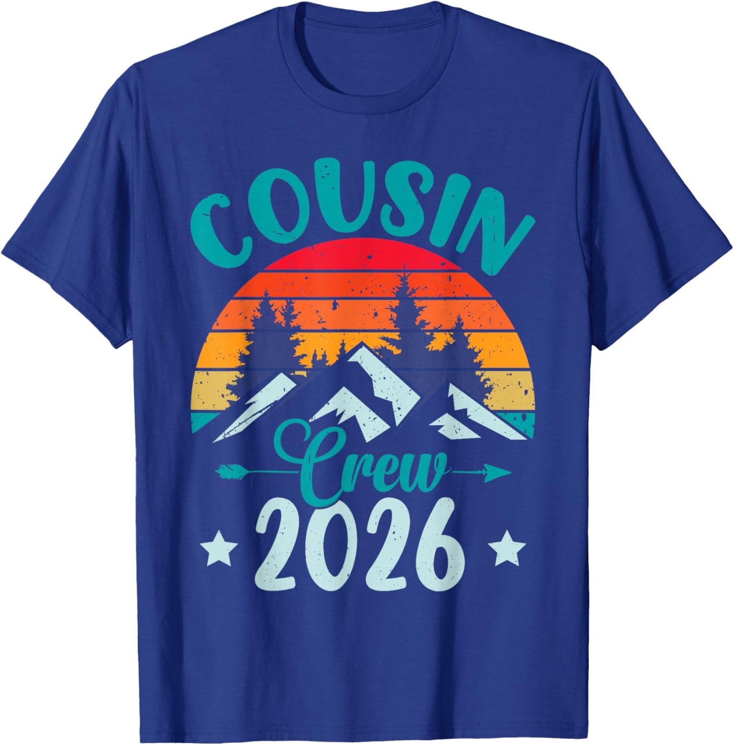 Retro Cousin Crew 2026Vacation Mountain T-Shirt - T-Shirt | Royal