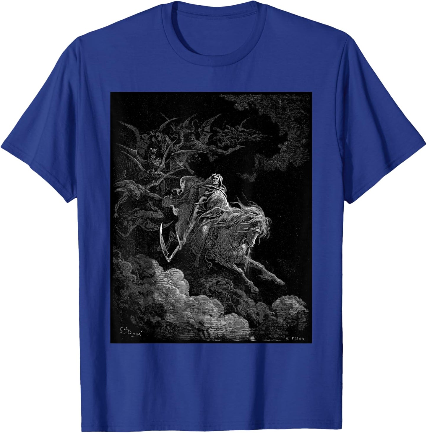 Gustave Dore - Death on the Pale Horse Art Print T Shirt T-Shirt - T-Shirt | Royal