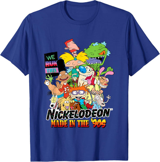 Nickelodeon Made In The 90's Multi Franchise Group Shot T-Shirt - T-Shirt | Royal