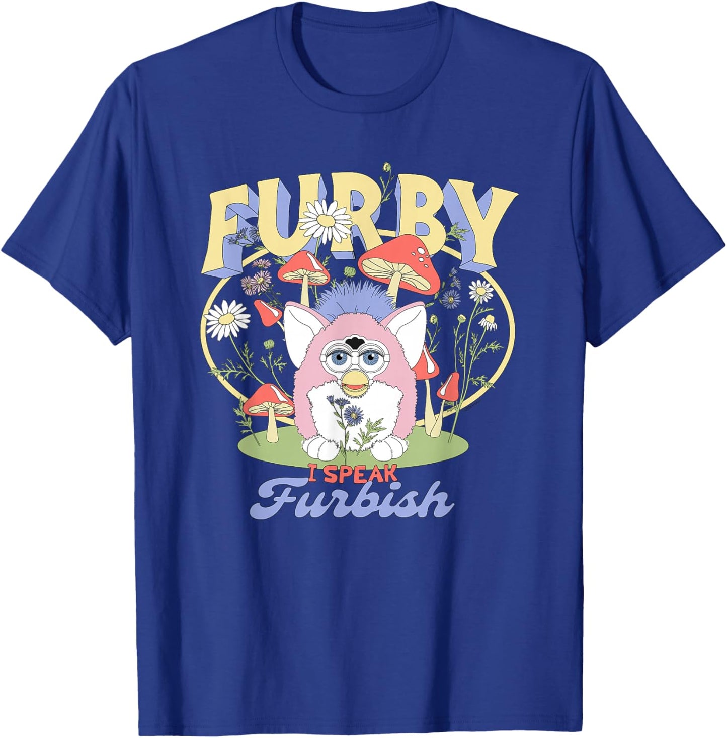 Furby Mushroom Flower Garden T-Shirt - T-Shirt | Royal