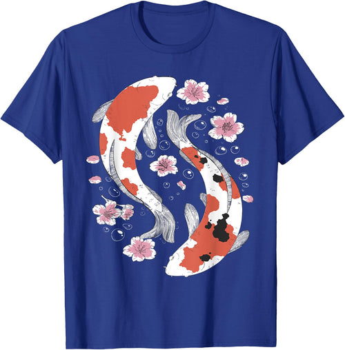 Japanese Koi Fish Sakura Cherry Blossom Floral Art