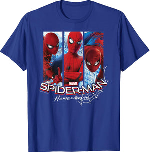 Marvel Spider-Man Homecoming Three Panel Pose T-Shirt - T-Shirt | Royal