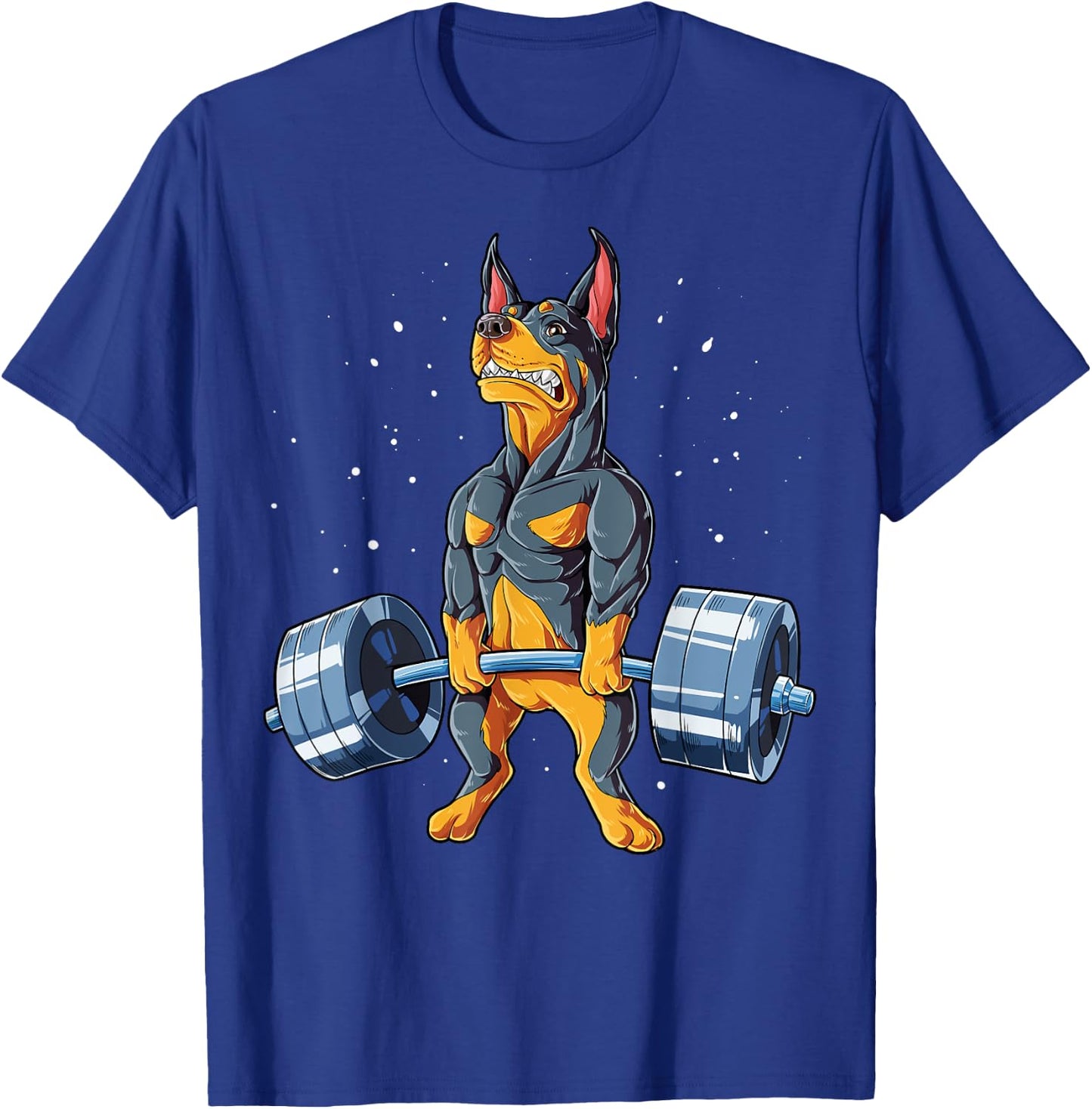 Doberman Weightlifting Funny Deadlift Men Fitness Gym Gifts T-Shirt - T-Shirt | Royal
