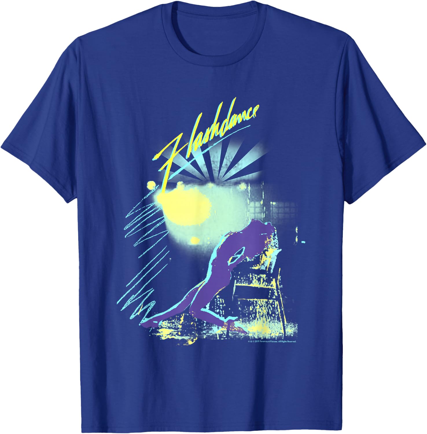 Flashdance Water Drop Silhouette T-Shirt - T-Shirt | Royal