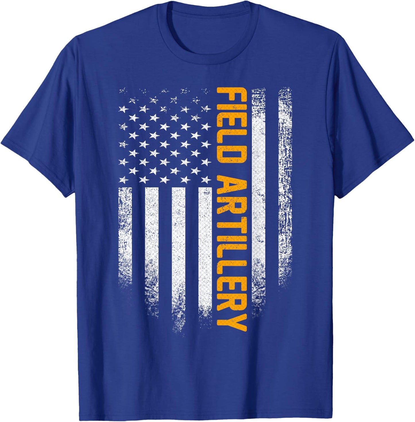 Vintage Field Artillery Distressed American Flag Patriotic T-Shirt - T-Shirt | Royal