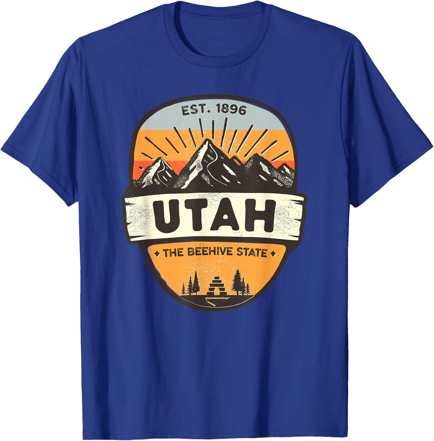 Utah The Beehive State, Vintage Retro Mountain, Camping T-Shirt - T-Shirt | Royal