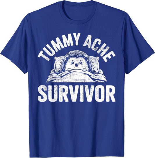Vintage Tummy Hurts Stomach Ache Survivor T-Shirt - T-Shirt | Royal