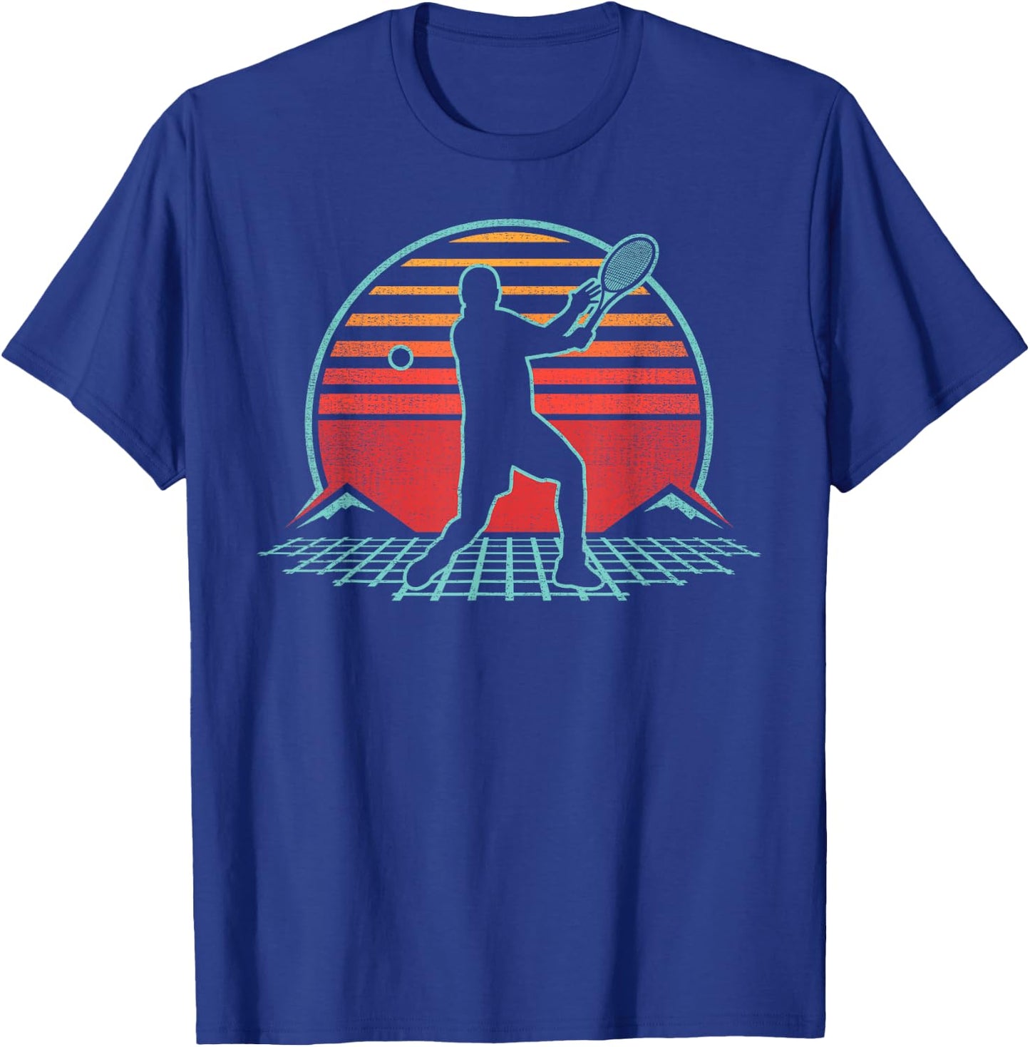 Tennis Retro Vintage 80s Style Coach Player Gift T-Shirt - T-Shirt | Royal
