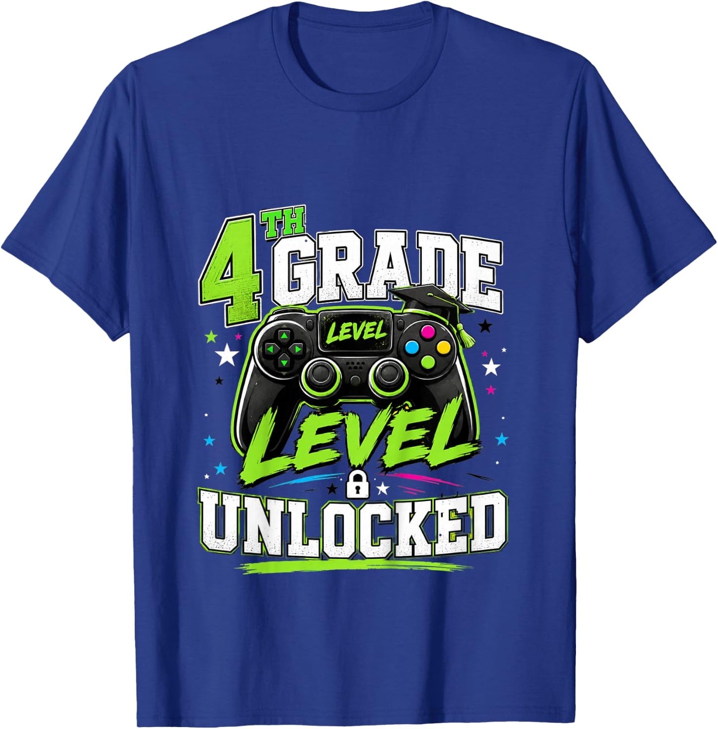First Day of 4th Grade Boys Gaming Back to School 4th Grade T-Shirt - T-Shirt | Royal