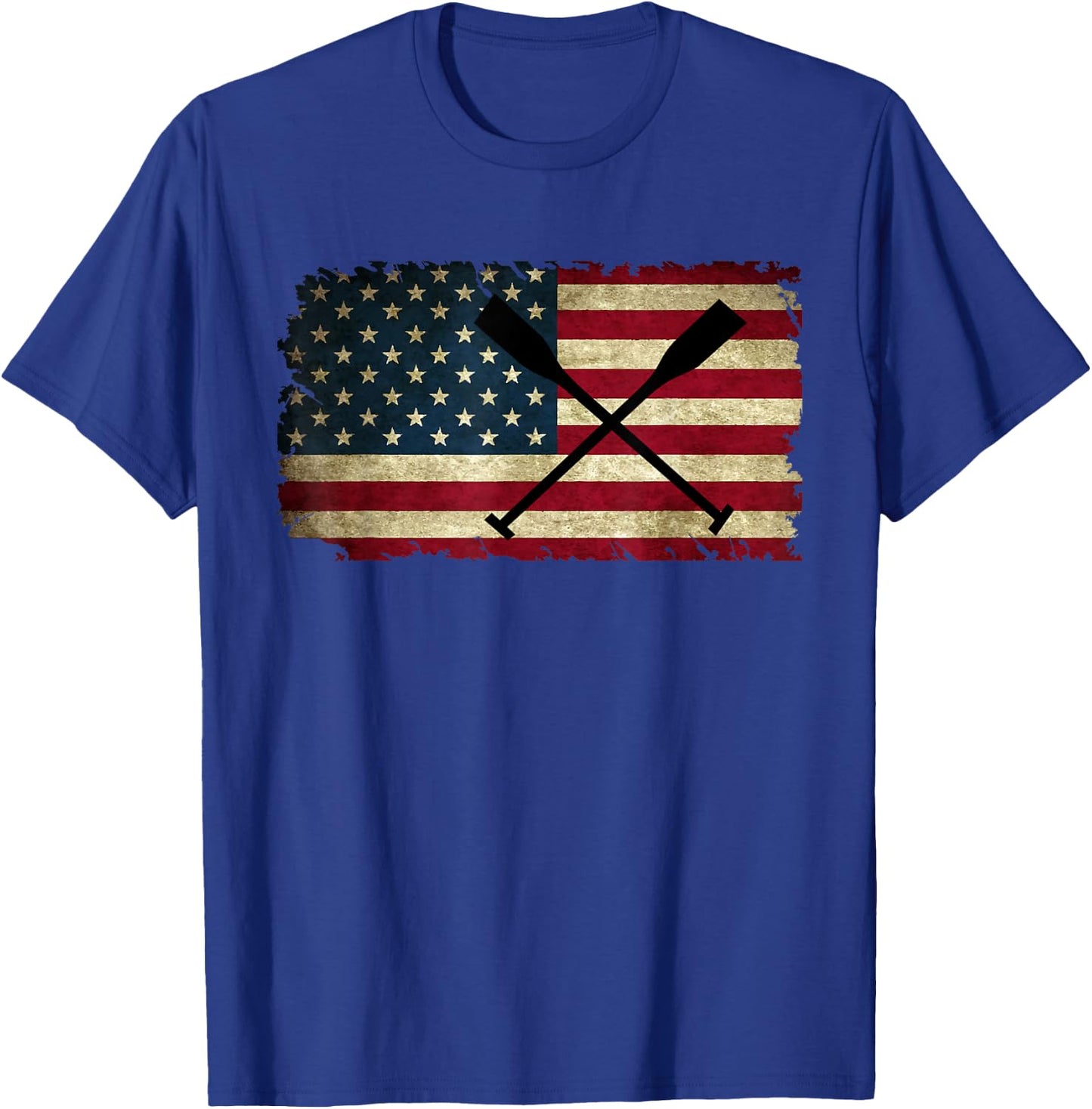 College Rowing Crew Row Team Oars American Flag Rower Women Kids Men T-Shirt - T-Shirt | Royal
