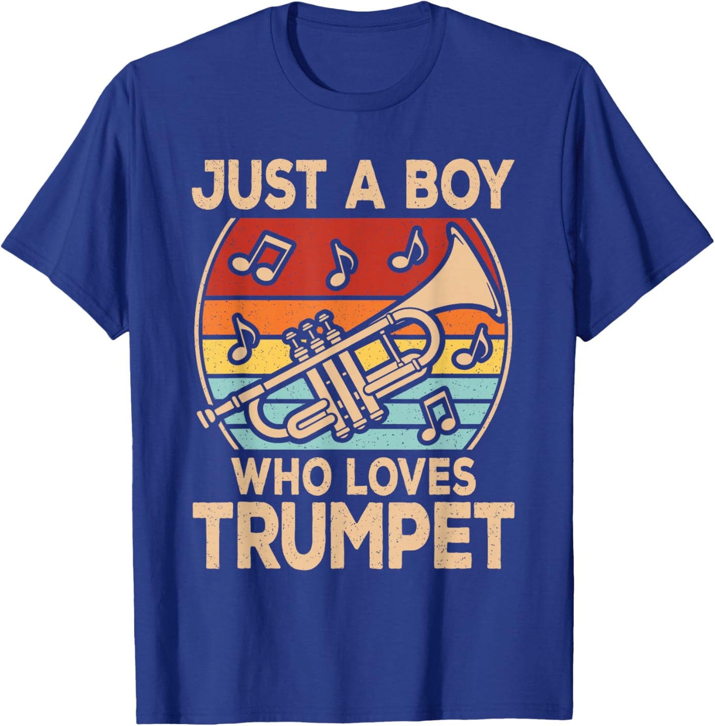 Just A Boy Who Loves Trumpet Funny Trumpeter Boys Kids T-Shirt - T-Shirt | Royal