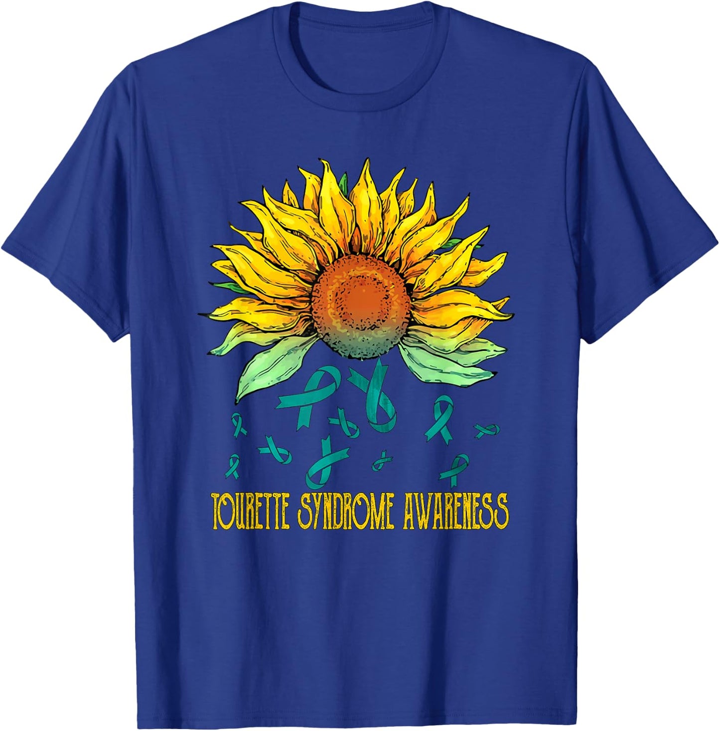 Tourette Syndrome Awareness Sunflower T-Shirt - T-Shirt | Royal