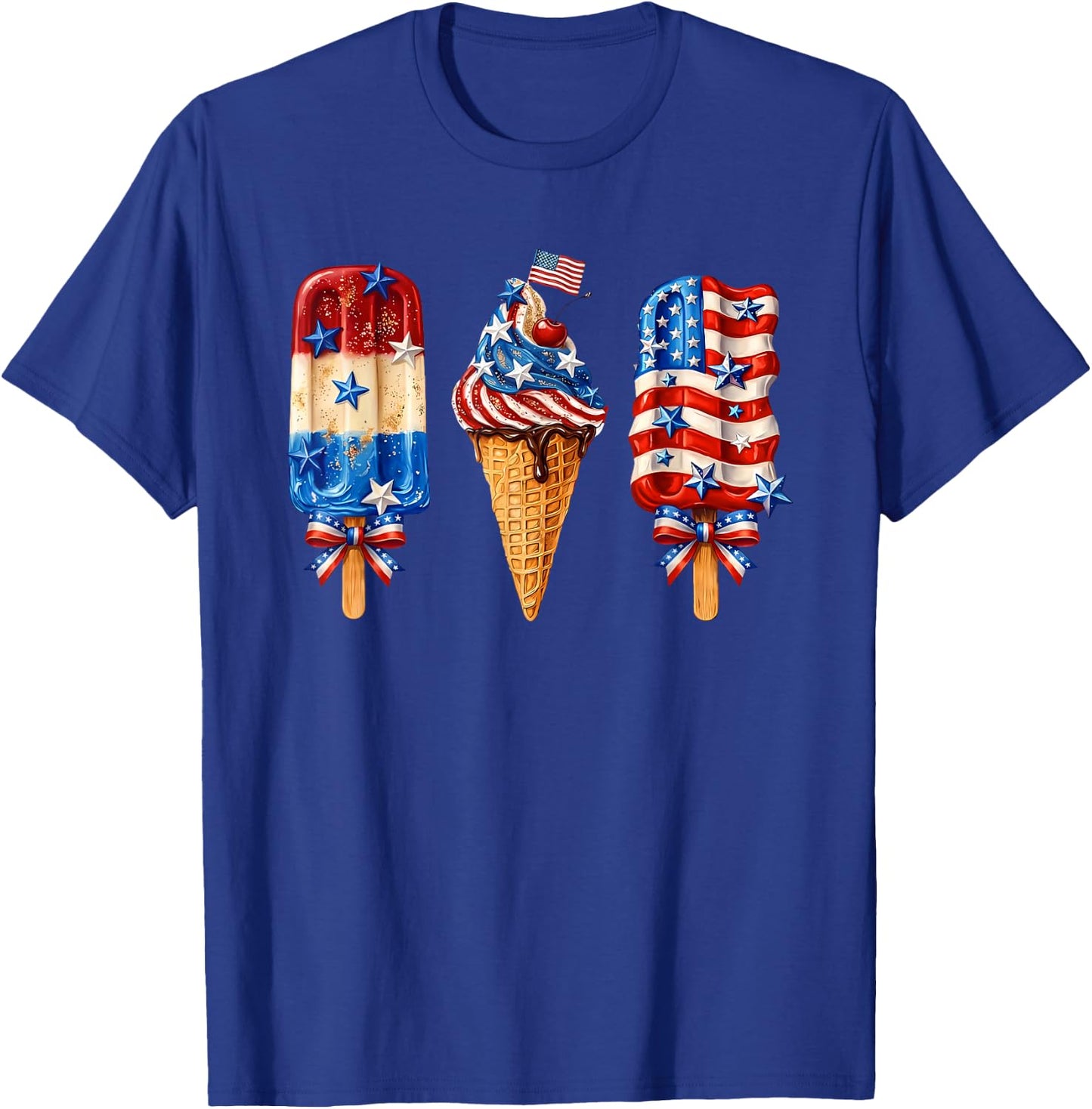 Fourth of July Ice Cream 250 Years Patriotic Popsicle T-Shirt - T-Shirt | Royal